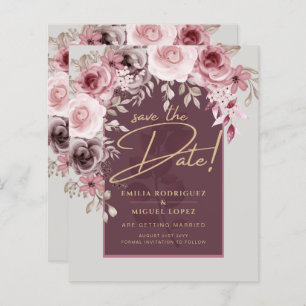 Mariage floral de marron rose vif ENREGISTRER LA D
