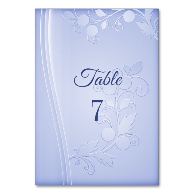 Mariage Floral Décoratif Bleu Numéro de table (Par défaut)
