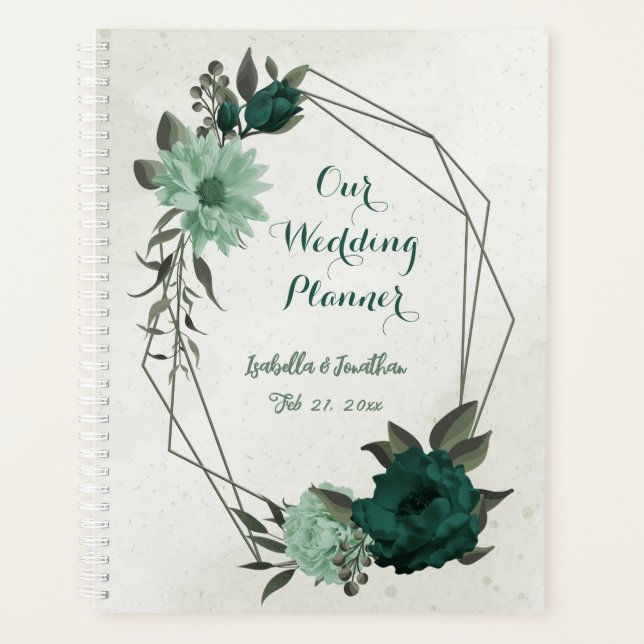 mariage floral émeraude romantique & vert tendre (Devant)