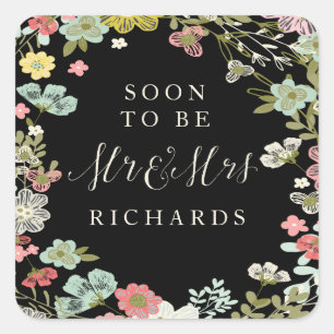 Mariage Floral Garden Mr & Mrs Stickers