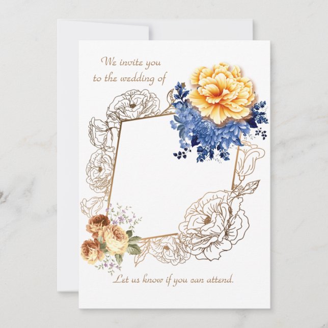 Mariage Floral Glow Set Invitation Card (Devant)