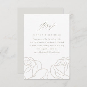 Mariage floral gris chic RSVP avec code QR