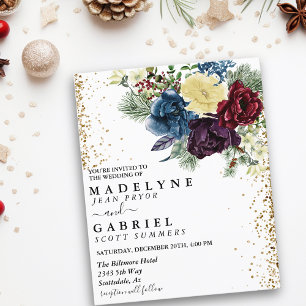 Mariage Floral Hivernal Noël Floral Or