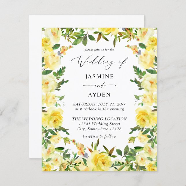 Mariage Floral Jaune Budget V2 (Devant / Derrière)