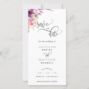 Mariage Floral Lilac Violet Enregistrer La Date Si