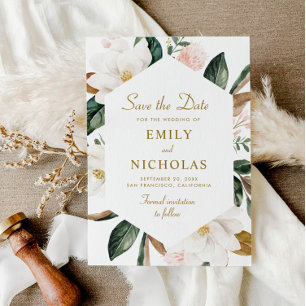 mariage floral magnolia enregistrer la carte de da