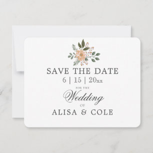 Mariage floral minimal moderne ENREGISTRER LA DATE