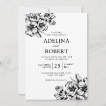 Mariage floral minimaliste noir et blanc