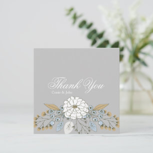 Mariage floral moderne Merci personnalisé