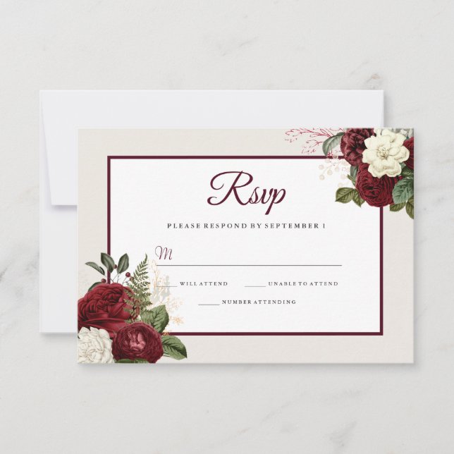 Mariage floral romantique Bourgogne RSVP (Devant)