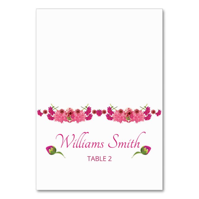 Mariage floral romantique Carte Place (Par défaut)