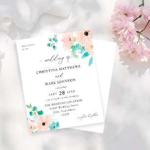 Mariage floral rose et vert à la menthe budgétaire