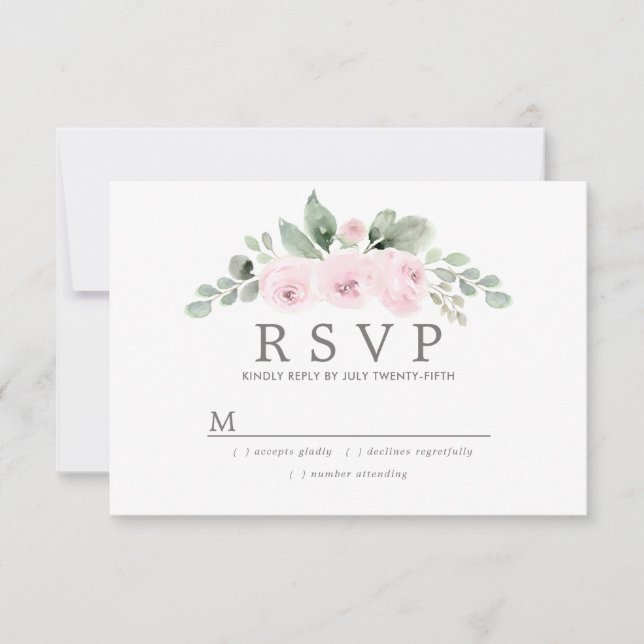 Mariage floral rose euclyptus RSVP (Devant)