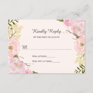 Mariage floral rose pâle Botanique RSVP