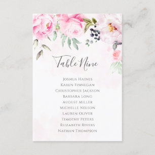 Mariage floral rose Peony Plan du tableau