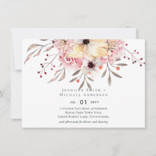 Mariage Floral rose rousse rustique