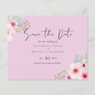Mariage floral rose vif Enregistrer les dates