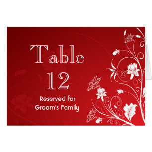 Mariage floral rouge et blanc moderne Numéro de ta
