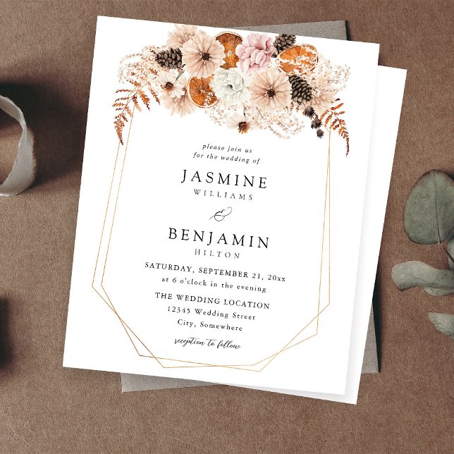 Mariage Floral Rustique Champagne BeigeOrange (Créateur téléchargé)