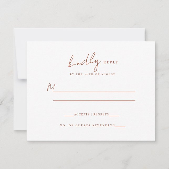 Mariage Floral Rustique Formel Monogramme RSVP (Devant)