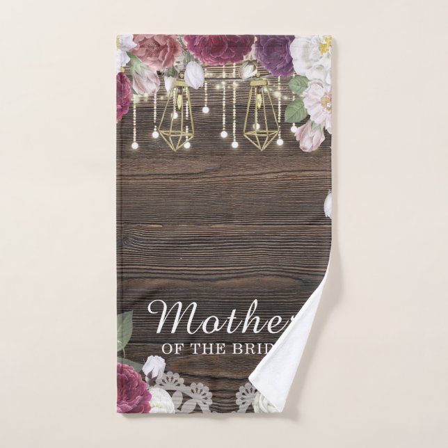 Mariage floral rustique mère de la mariée (Serviette à main)
