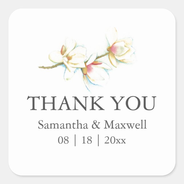 Mariage floral simple favorise Stickers Modèle (Devant)