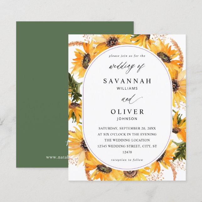Mariage Floral Tournesol Automne Budget (Devant / Derrière)