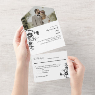 Mariage Floral Tout en une invitation
