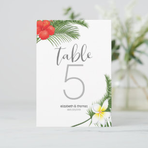 Mariage floral tropical Numéro de table ID475