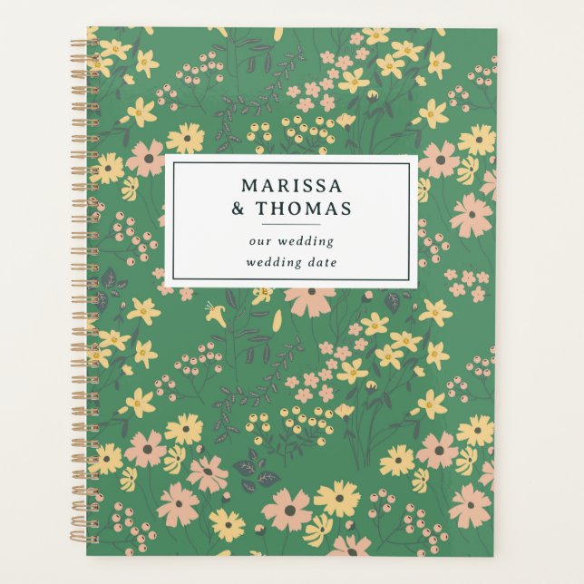 Mariage Floral Vert Bohème Moderne (Devant)