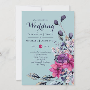 Mariage floral vert Fuchsia Sage