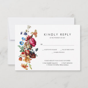 Mariage floral Vintage foncé RSVP avec choix de re