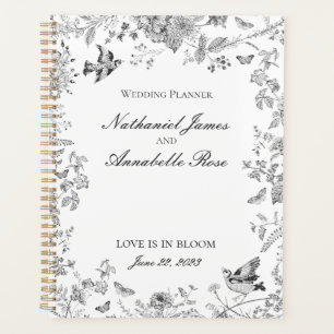 Mariage Floral Vintage Toile De Jouy Noir