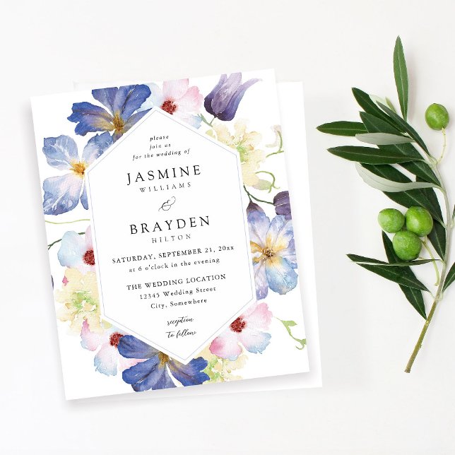 Mariage Floral Violet Bleu Budget (Créateur téléchargé)