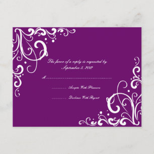 Mariage florissant violet et blanc RSVP
