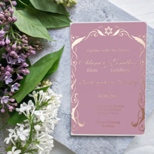 Mariage Foil Invitation de cadre de foil juif