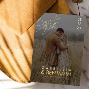 Mariage Foil Photo Moderne Enregistrer La Carte Da