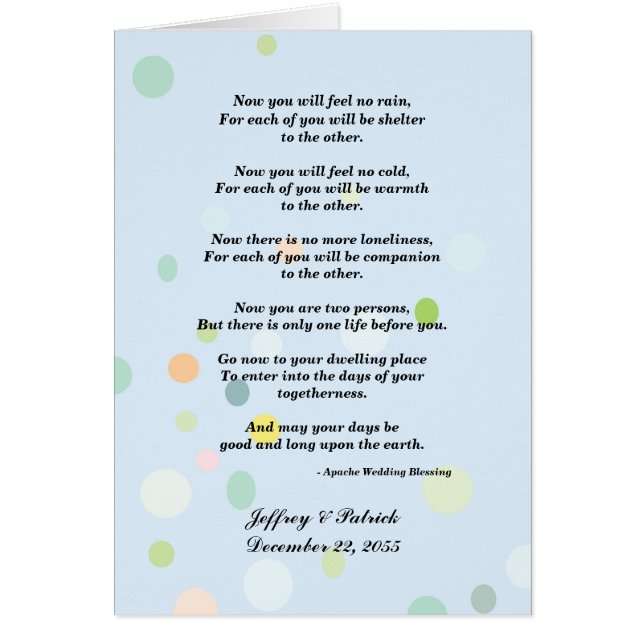 Mariage gay, Bénédiction Apache, Bleu avec points (Devant)