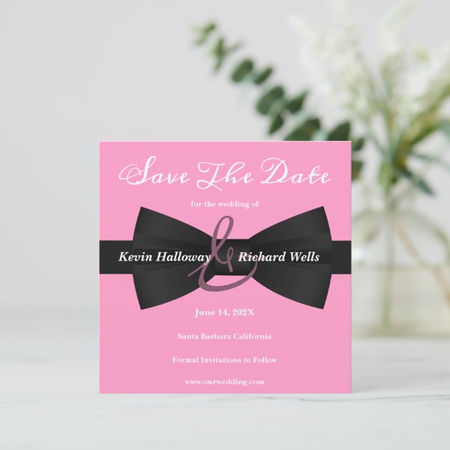 Mariage Gay Chic en Smoking Save The Date (Debout devant)