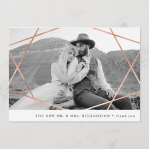 Mariage Geo  Faux Cuivre avec Merci photo