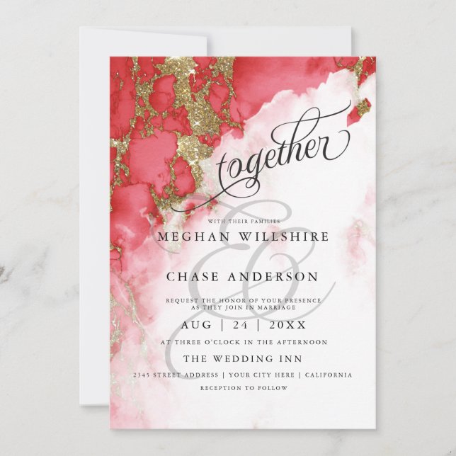 MARIAGE | Géode de Corail Aquarelle BarefootBride™ (Devant)