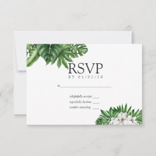 Mariage géométrique de verdure tropicale RSVP