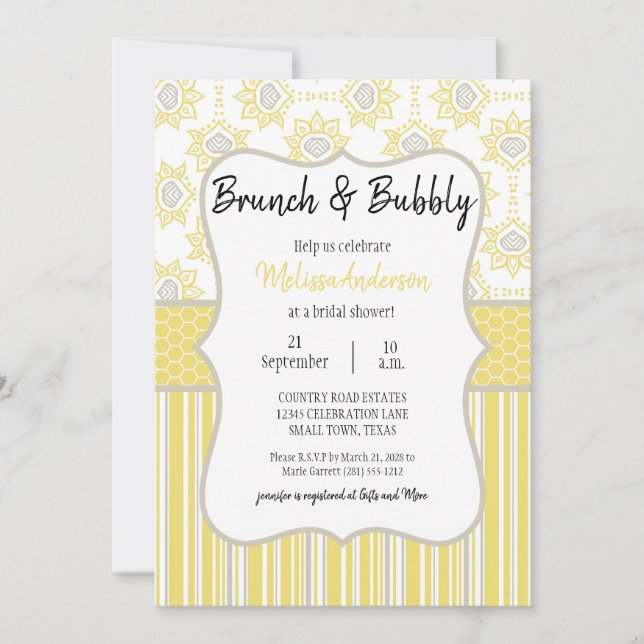 Mariage Géométrique Jaune et Gris pour un Petit-Dé (Devant)