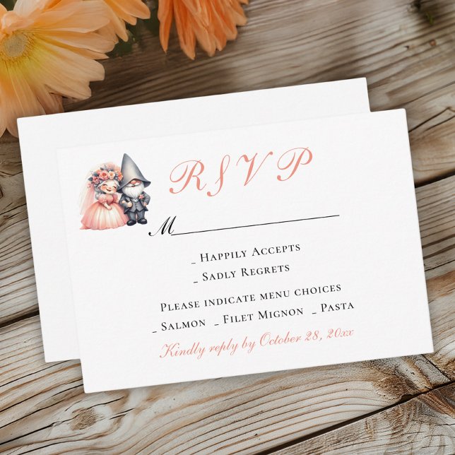 Mariage Gnome de jardin RSVP | Été Forêt d'Orange (Créateur téléchargé)