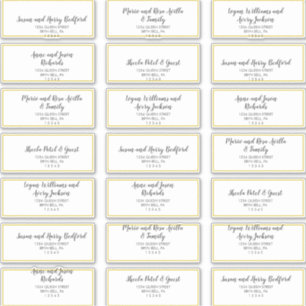 Mariage Gold Confetti Étiquettes de adresse invité