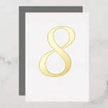 Mariage Gold Foil Numéro de table Couleur personna<br><div class="desc">Véritable feuille d'or; choisir entre de l'or,  de l'argent ou de l'or rose. Choisissez une couleur ou ajoutez votre propre motif à l'avant et à l'arrière. Customisez la police à votre convenance.</div>