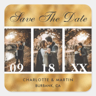 Mariage Gold Foil Photo Enregistrer Les Stickers D