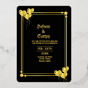 Mariage Gold Luxury Gold Foil Invitation Card