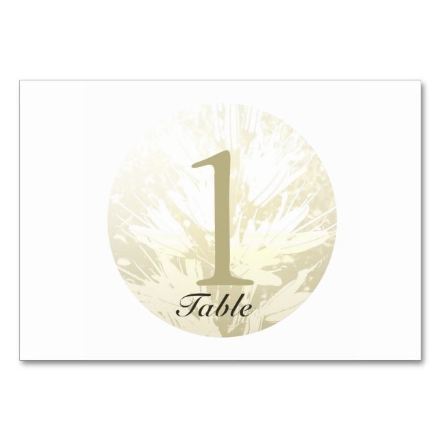 Mariage Golden Flowers Carte Table personnalisée 6 (Devant)
