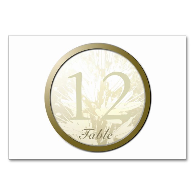 Mariage Golden Flowers Carte Table personnalisée 8 (Devant)